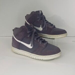 Nike Dunk High‎ GS Sneakers Kids Size 6.5Y Suede Purple White Athletic Shoes